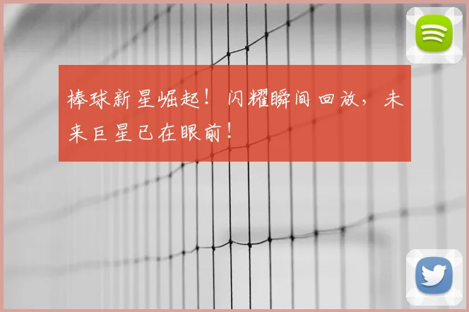 棒球新星崛起！闪耀瞬间回放，未来巨星已在眼前！